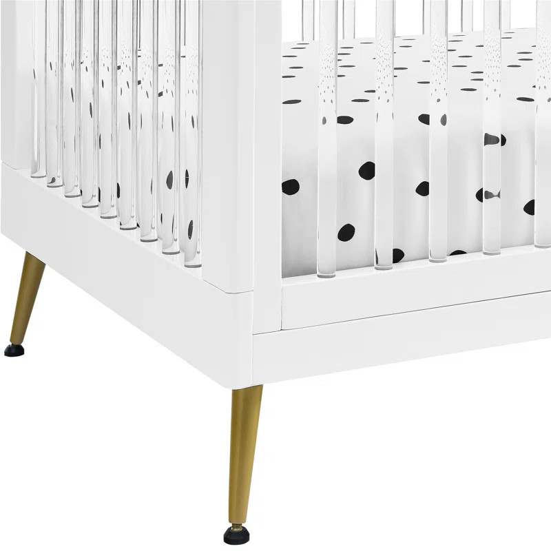White/Gold Sloane 4-in-1 Convertible Crib (Part number: W133130-186) | Wayfair North America