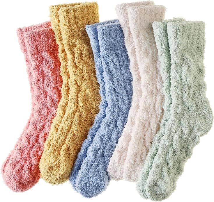 Velice Womens Fuzzy Socks Soft Cozy Fluffy Slipper Socks Winter Warm Plush Sleeping Christmas Soc... | Amazon (US)