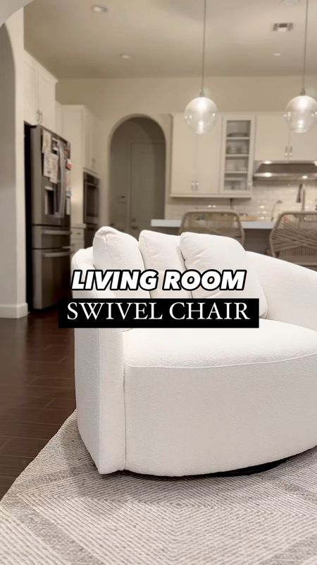 Walmart oversized swivel chair in cream - chair also comes in sage green- 3 pillows come with the chair s well and swivels 360 

#LTKhome #LTKVideo