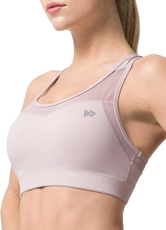 Yvette High Impact Sports Bras for Women Plus Size Wireless Workout Full Support Racerback Sports... | Amazon (US)