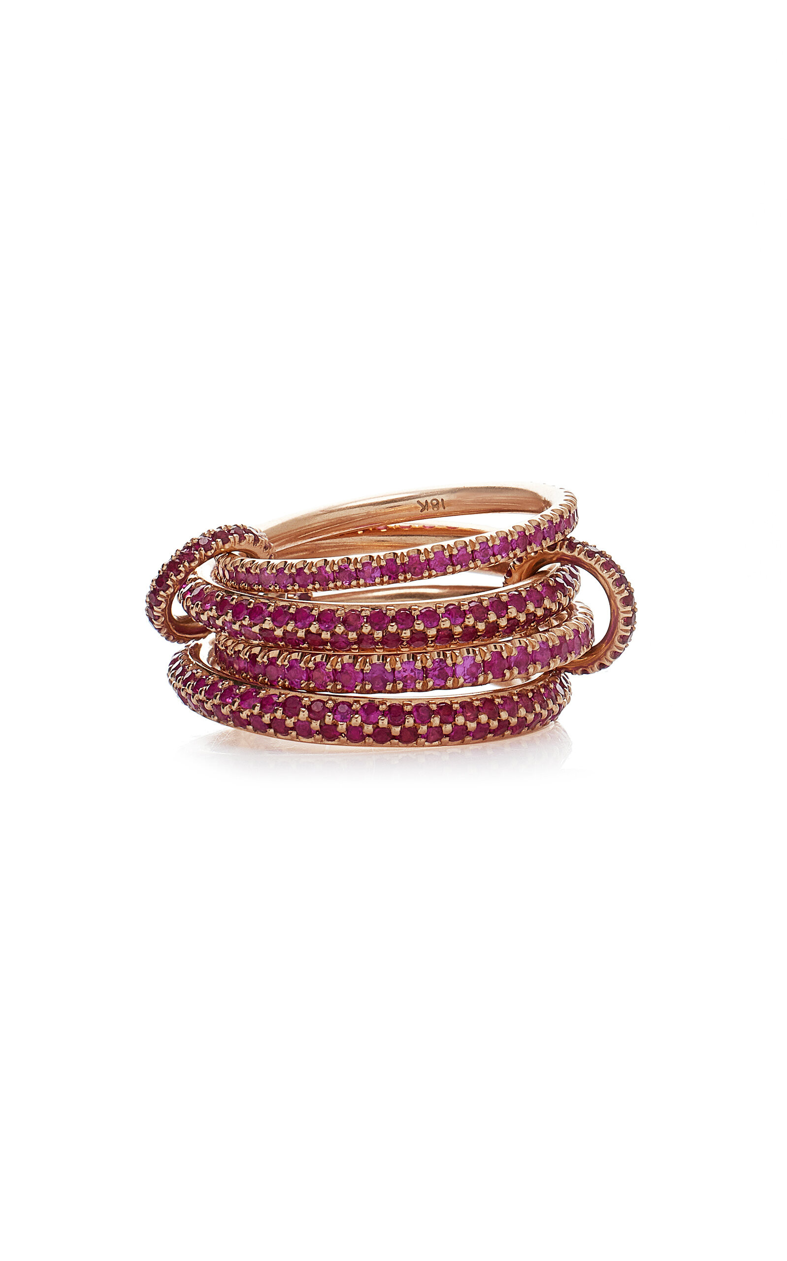 Spinelli Kilcollin - Women's 18K Rose Gold Delphinus Rouge Petite Pink Sapphire Ring - Pink - US 6.5 | Moda Operandi (Global)