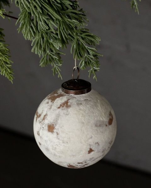Textured Large Matte White Glass Ball Ornaments, Set of 4 | Scout & Nimble