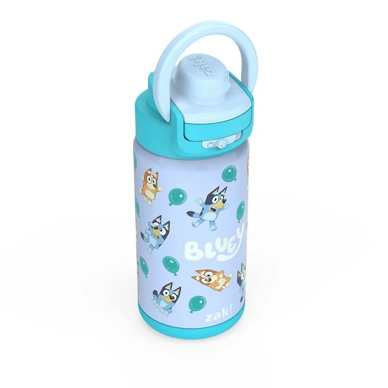 Zak Designs 14oz Bluey Kids Straw Water Bottle, Stainless Steel Vacuum Insulated Lincoln Bottle w... | Walmart (US)