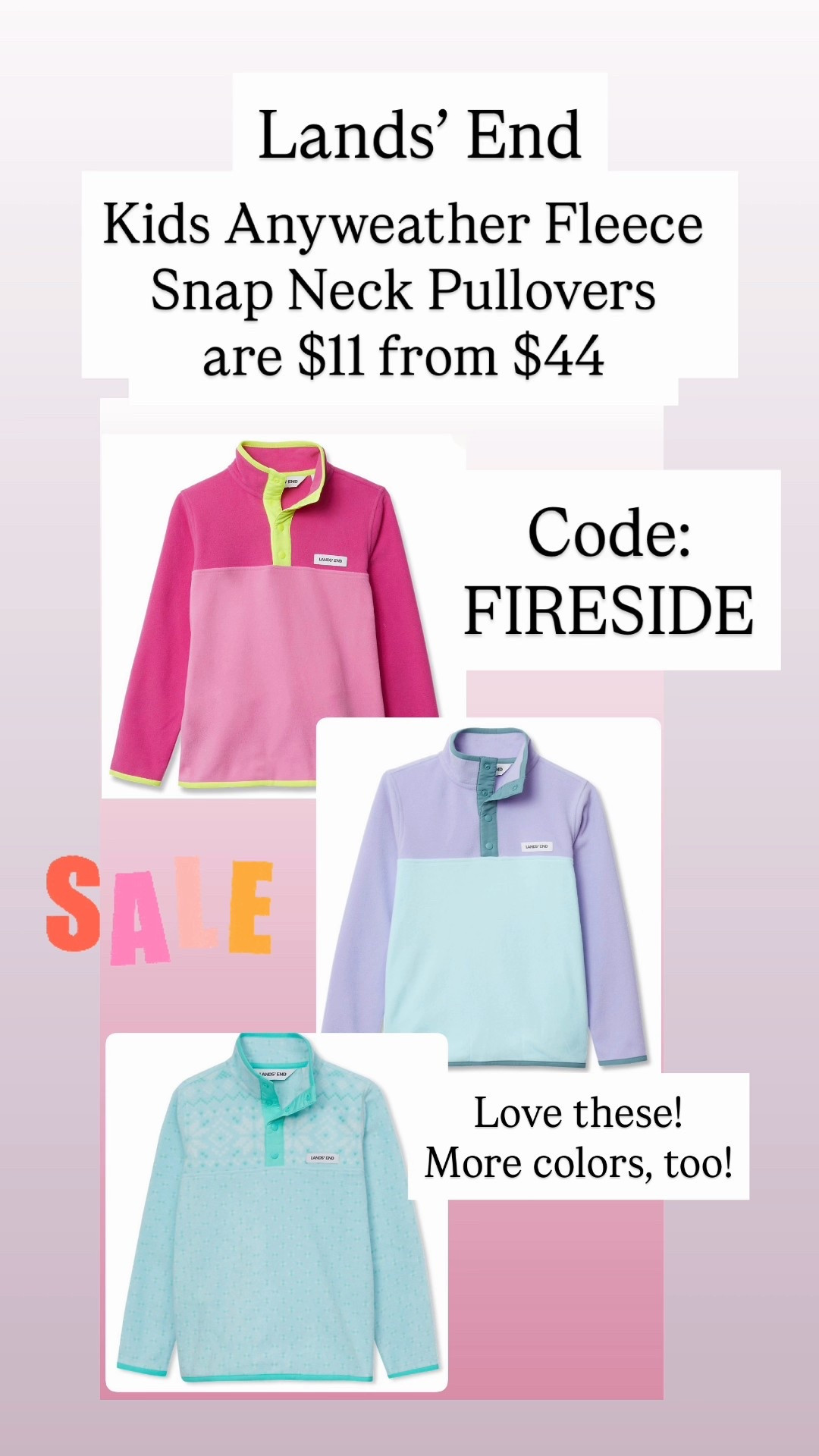 Lands’ End kids fleeces are $11 from $44 - code: FIRESIDEE

#LTKKids #LTKSaleAlert