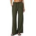 QINSEN Womens Wide Leg Palazzo Pants Wrinkle Resistant Flowy Drape Trousers | Amazon (US)