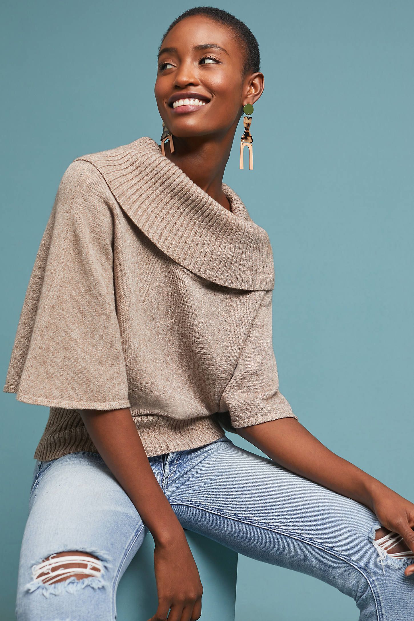 Turtleneck Poncho Pullover | Anthropologie (US)