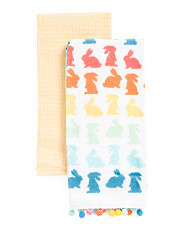 2pk Ombre Silhouette Bunny Printed Towels | Marshalls