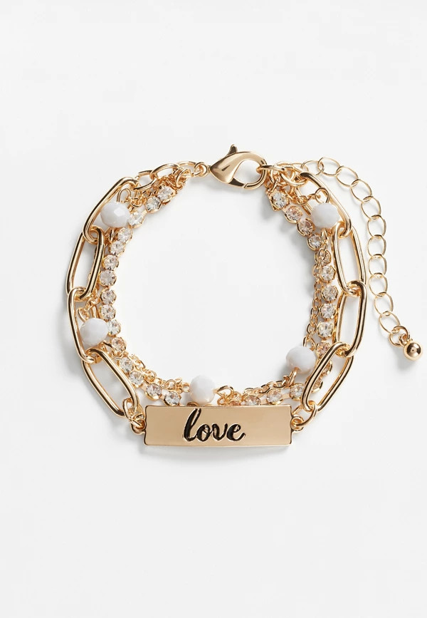Gold Love Layered Bracelet | Maurices