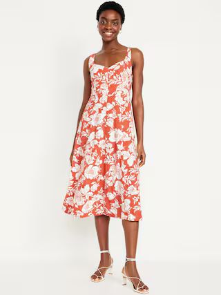 Fit &amp; Flare Sleeveless Midi Dress | Old Navy (US)