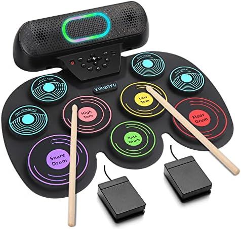 Electronic Drum Set - YUOIOYU Electric Drum Set Roll Up Potable Drum Kit MIDI Practice Drum Pad with | Amazon (US)