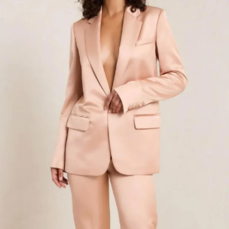 ALC Dakota Satin Tailored Jacket - Pink - 4 | Verishop