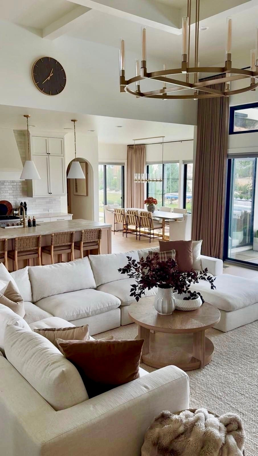 I’m linking the pieces that create this open living and kitchen space. The sectional, round wood coffee table, textured rug, woven counter stools, and lighting all work together to keep everything warm and cohesive.

I tend to repeat materials like wood, soft fabrics, and warm metals so the space flows naturally from one area to the next. Sharing the pieces here if you’re building a modern organic home that feels calm and connected.
@Wayfair 
@Target 
@lowes 
@Nathan James
@pottery barn
@Amazon


#LTKSaleAlert #LTKU #LTKHome