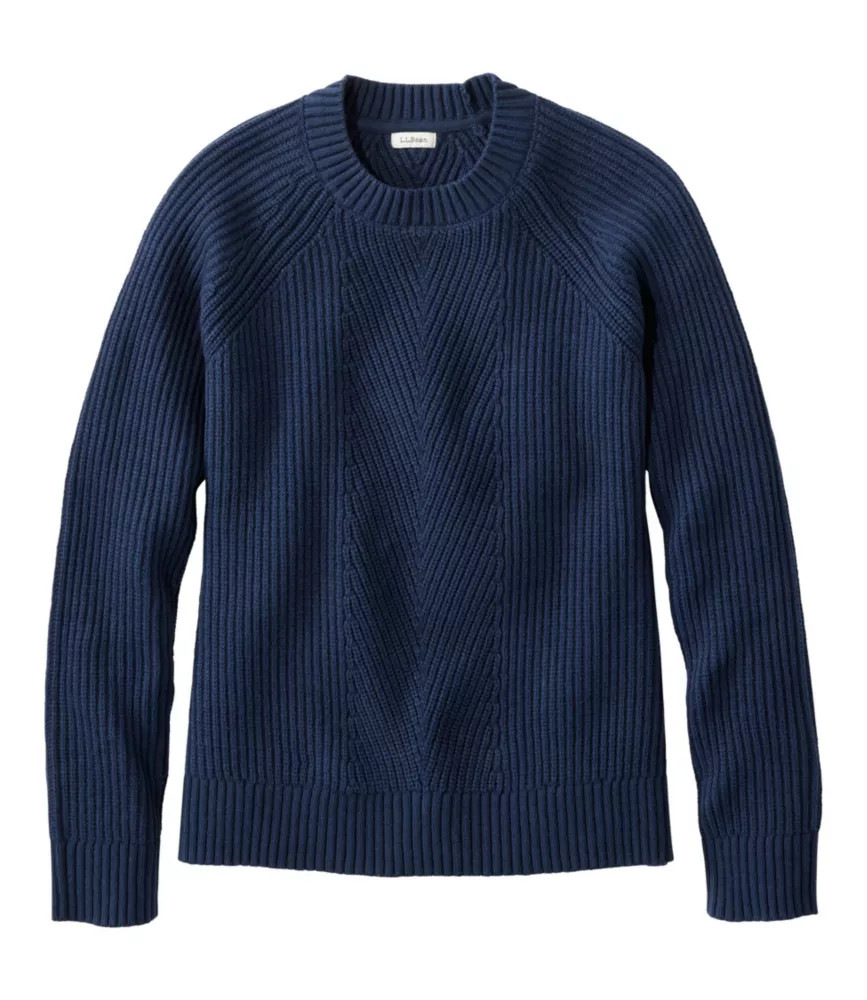 Women's Mariner Shaker Sweater, Crewneck Classic Navy Large, Cotton L.L.Bean | L.L. Bean