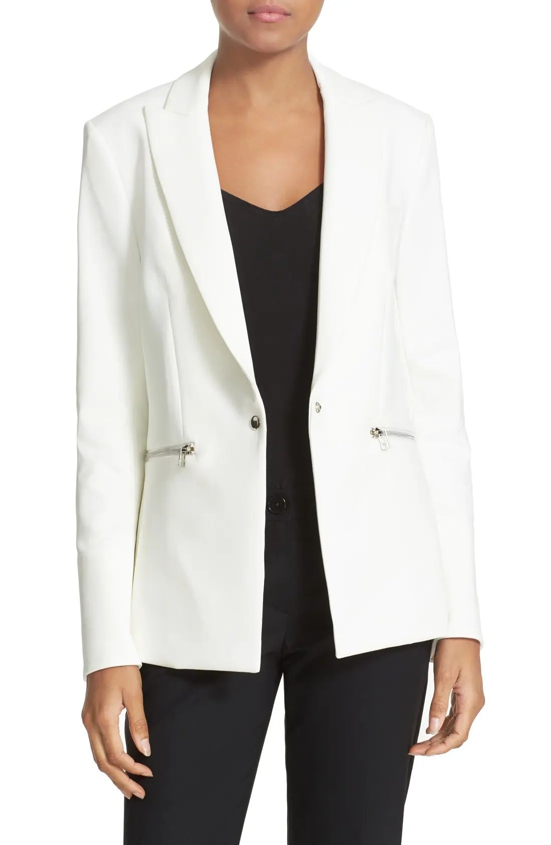 Women's Veronica Beard Scuba Jacket, Size 0 - White | Nordstrom