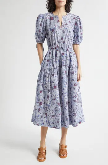 Adriana Floral Print Midi Dress | Nordstrom