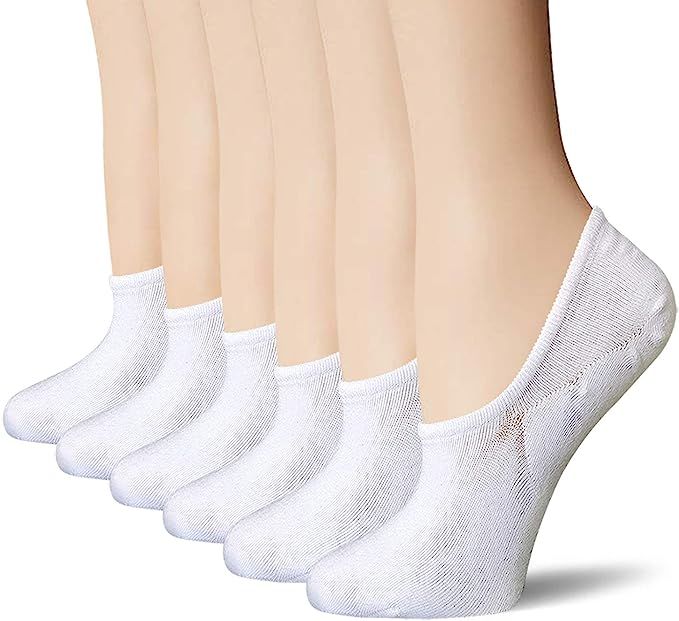 BERING Women's No Show Socks 6 Pairs Low Cut Invisible Non Slip for Sneaker Slip On Liner | Amazon (US)