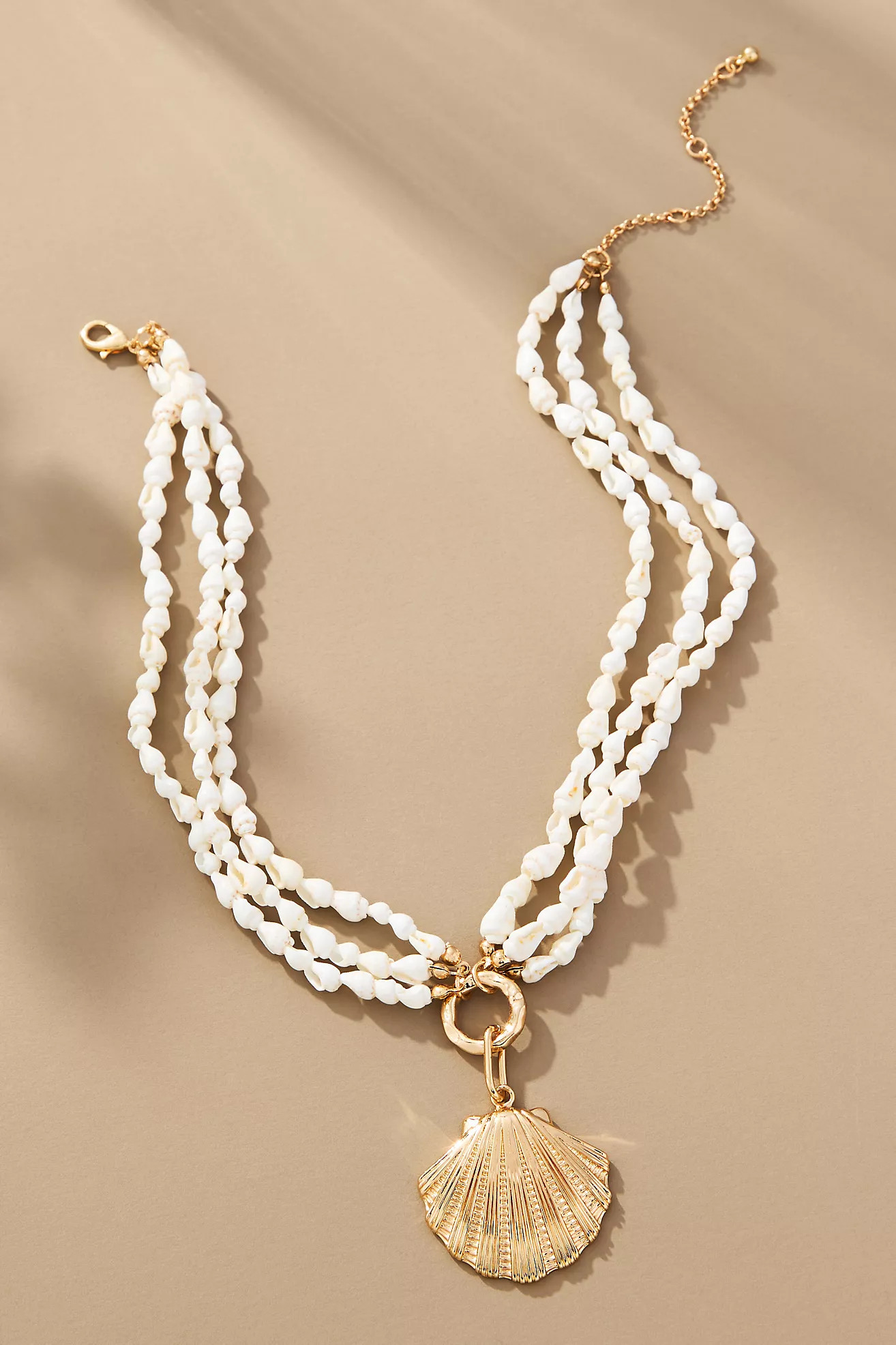 Layered Pearl Shell Pendant Necklace | Anthropologie (US)