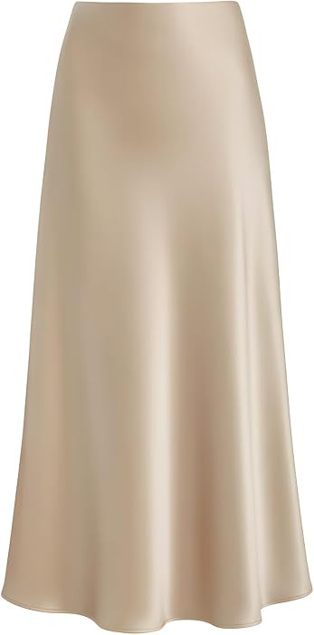 Women's Satin High Waisted Maxi Skirts A Line Silk Long Skirt | Amazon (US)