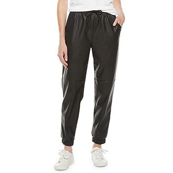 Stylus Vegan Leather Womens High Rise Jogger Pant | JCPenney