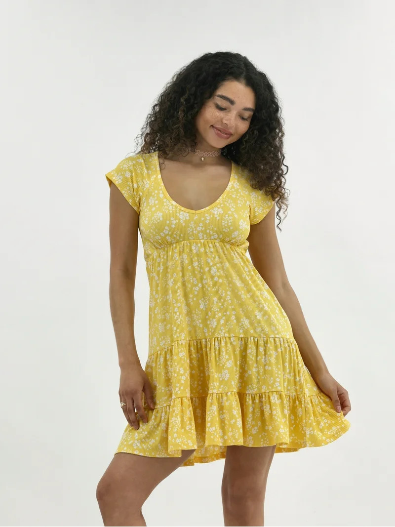 No Boundaries Babydoll Mini Dress, Women's - Walmart.com | Walmart (US)