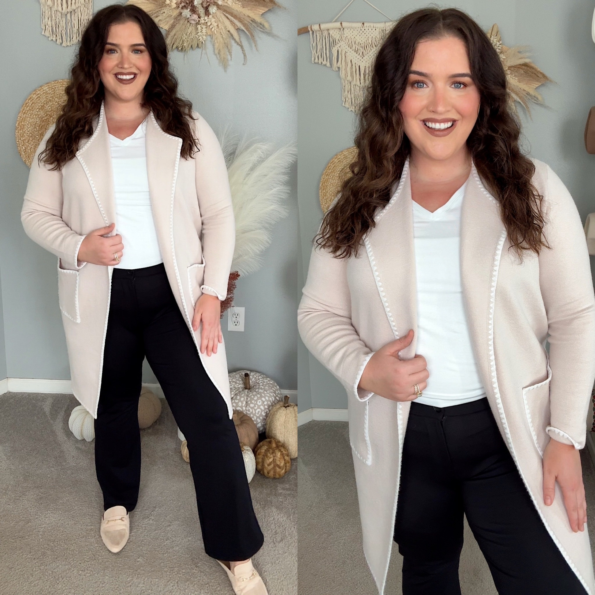 Amazon Fall workwear outfit inspo 🤎
Fall office outfit with a chic coatigan 
Top: XL 
Coatigan: XL
Pants: XXL

#LTKWorkwear #LTKPlusSize #LTKStyleTip