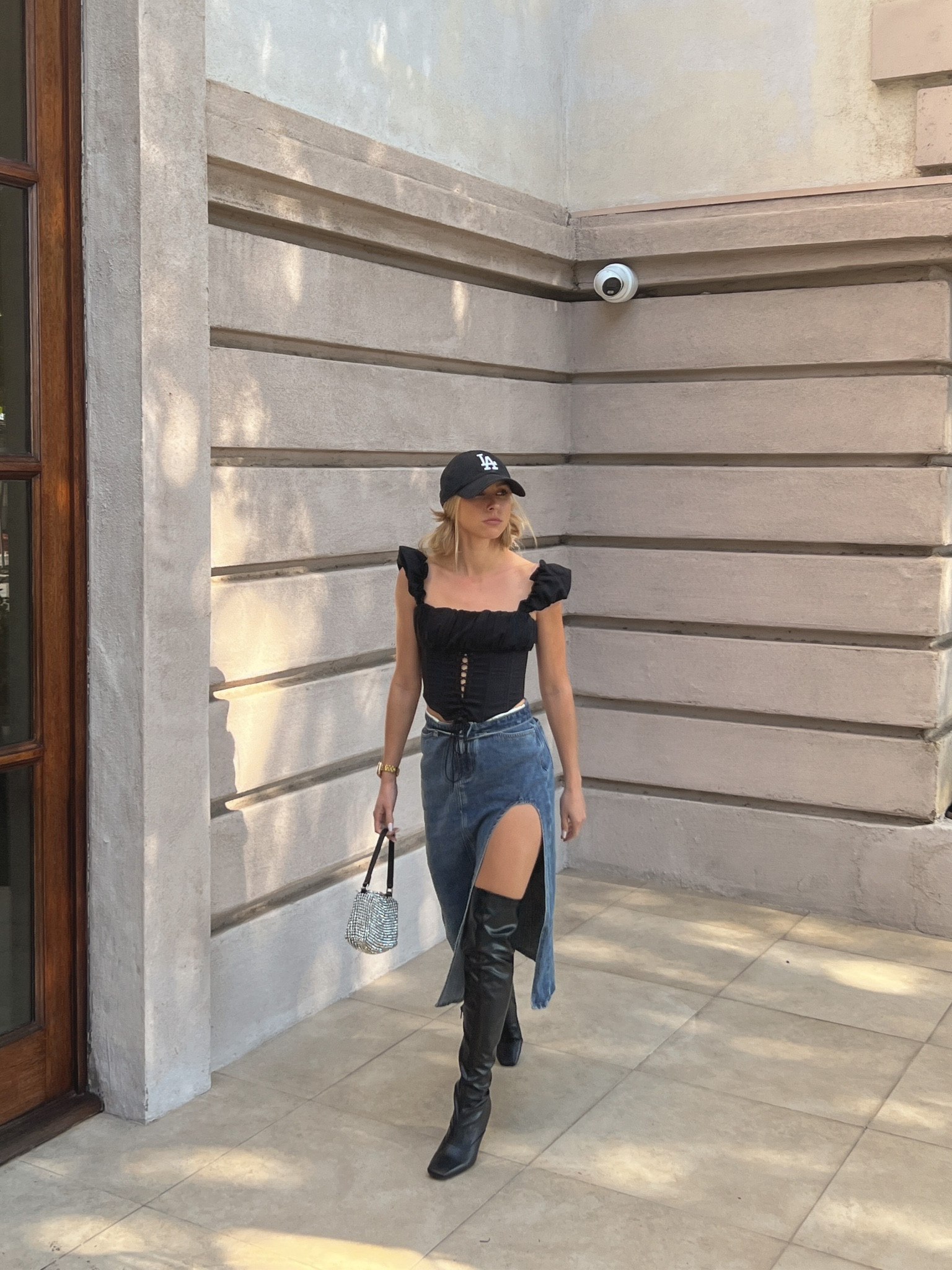 Obsessed with black and denim 🖤 Top + Skirt: US 2, Heels: Size 7 #denimskirt #corsettop #winteroutfit #winterstyleinspo 

#LTKstyletip #LTKSeasonal #LTKunder50