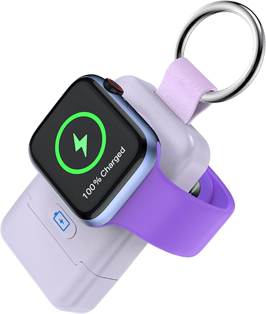 Portable Wireless Charger for Apple Watch,HUOTO iWatch Charger 1400mAh Smart Keychain Power Bank,... | Amazon (US)