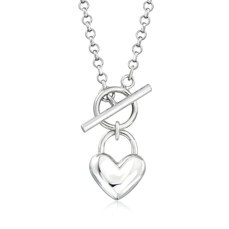 Italian Sterling Silver Heart Toggle Necklace | Ross-Simons