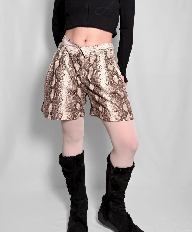 BLUMARINE Vintage Snake Print Parachute Shorts | Etsy (Global)