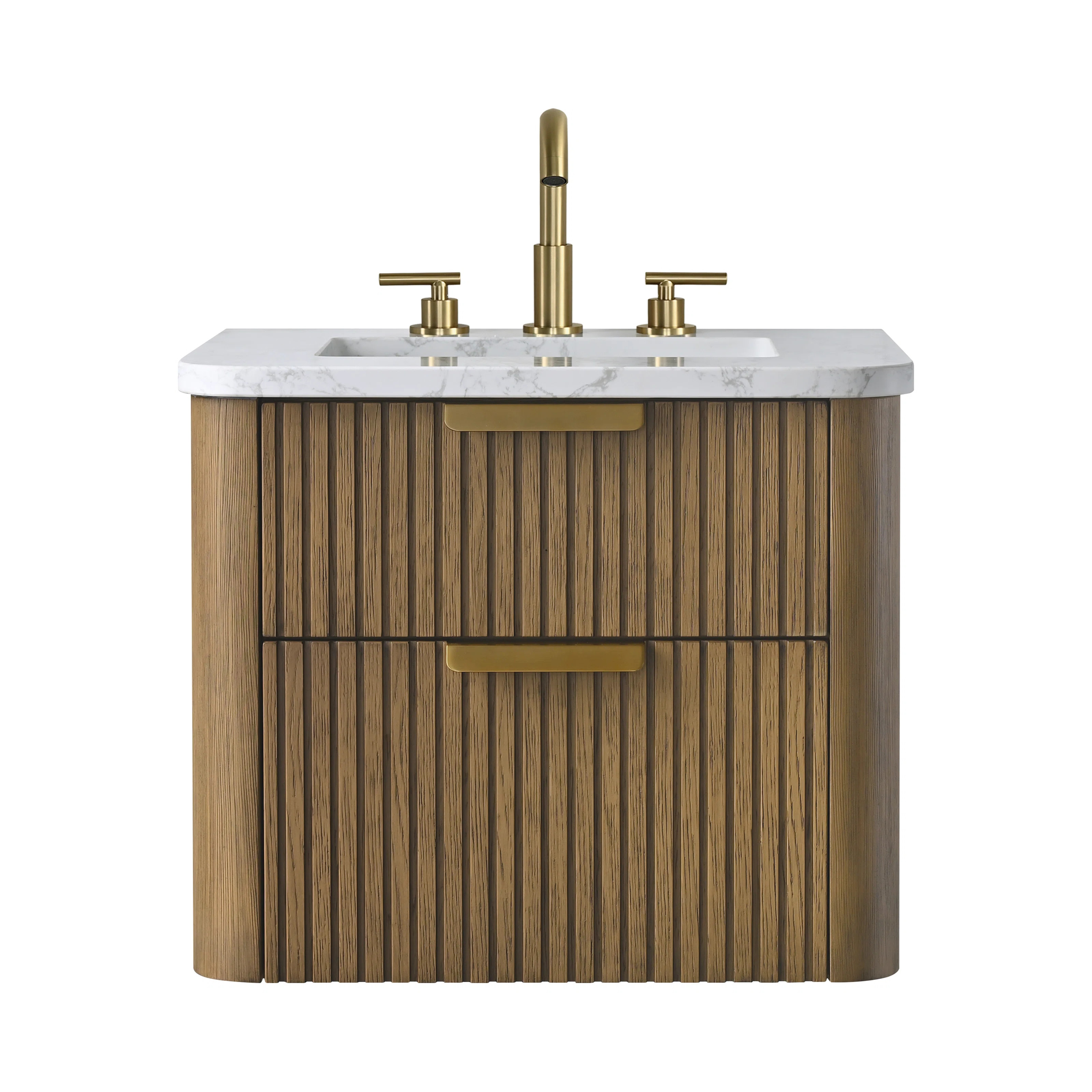 Liljan 24'' Wall-Mounted Single Bathroom Vanity with Engineered Stone Top | Wayfair North America