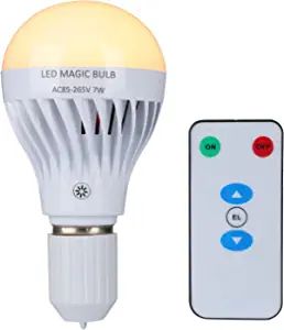 LED Magic Bulb,BSOD 7W Warm White Emergency Light with Remote Controller and Rechargeable Built-i... | Amazon (US)
