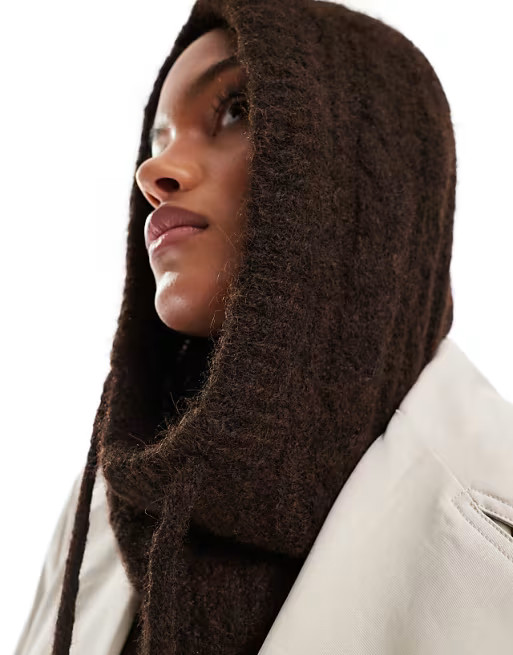 Object knitted balaclava in brown melange | ASOS | ASOS (Global)