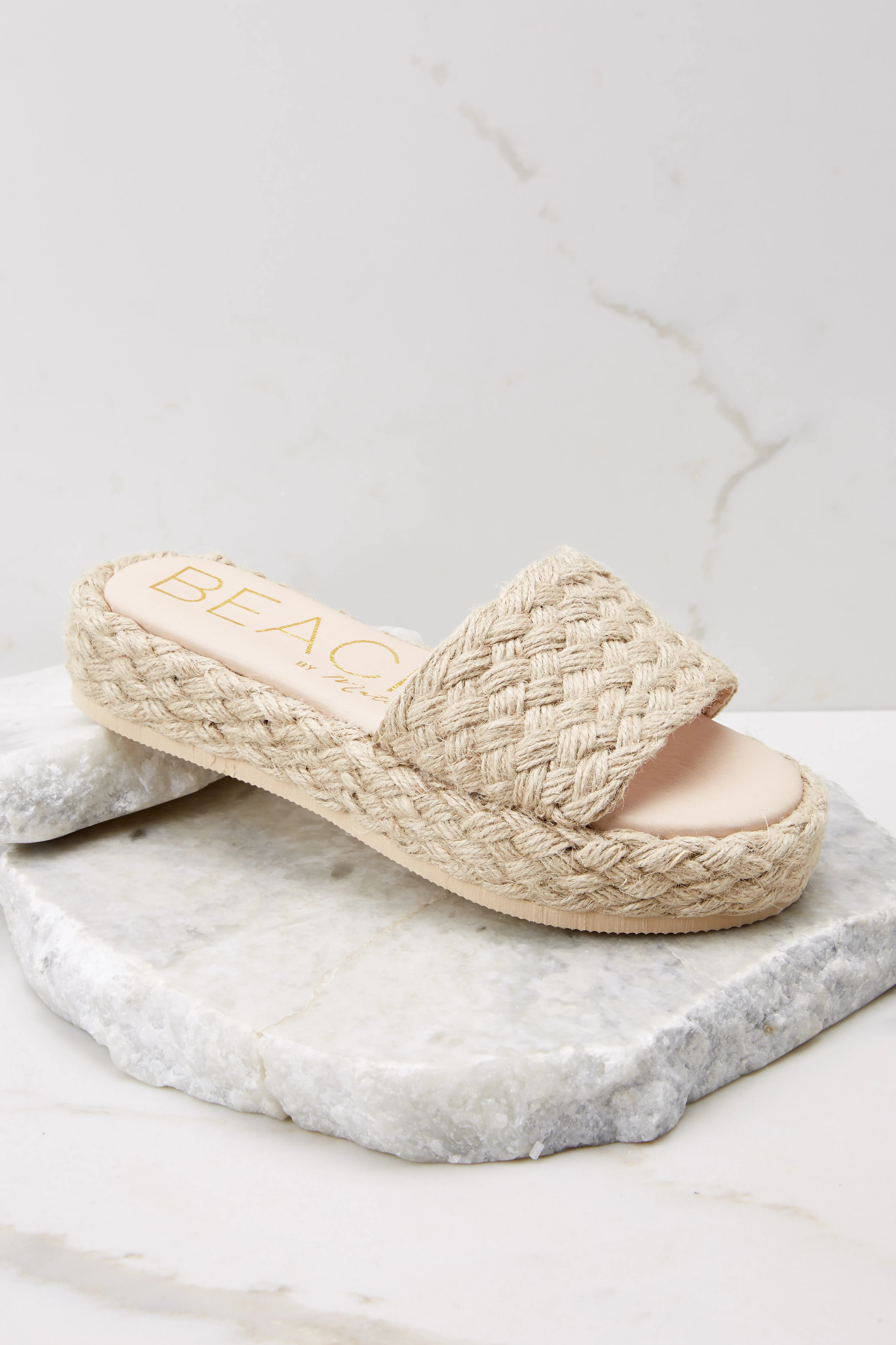 Caspia Natural Platform Sandals | Red Dress 