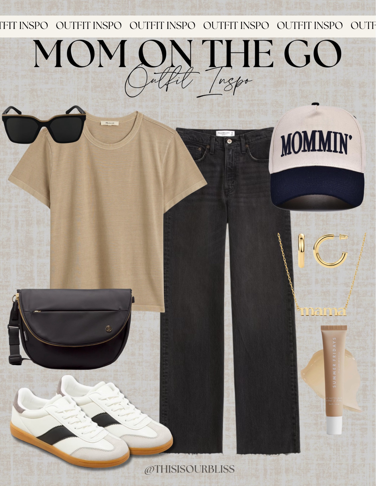 Mom on the go spring outfit! I love this cute basic look something that everyone has in their closet and I love to accessorize a T-shirt and jeans with fun sneakers, a hat and gold jewelry! 

#LTKStyleTip #LTKFindsUnder50

#LTKOver40 #LTKmomlife #LTKootd