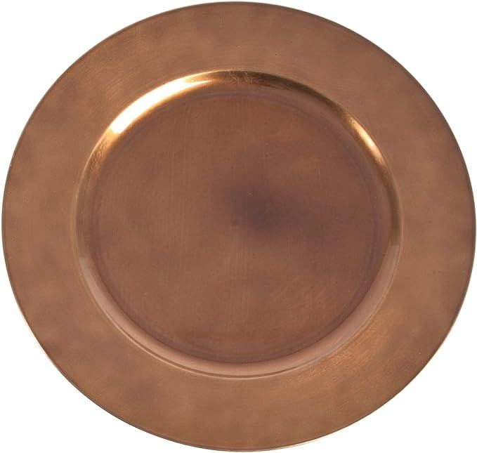 SARO LIFESTYLE Charger Plates with Classic Design (Set of 4) Copper | Amazon (US)