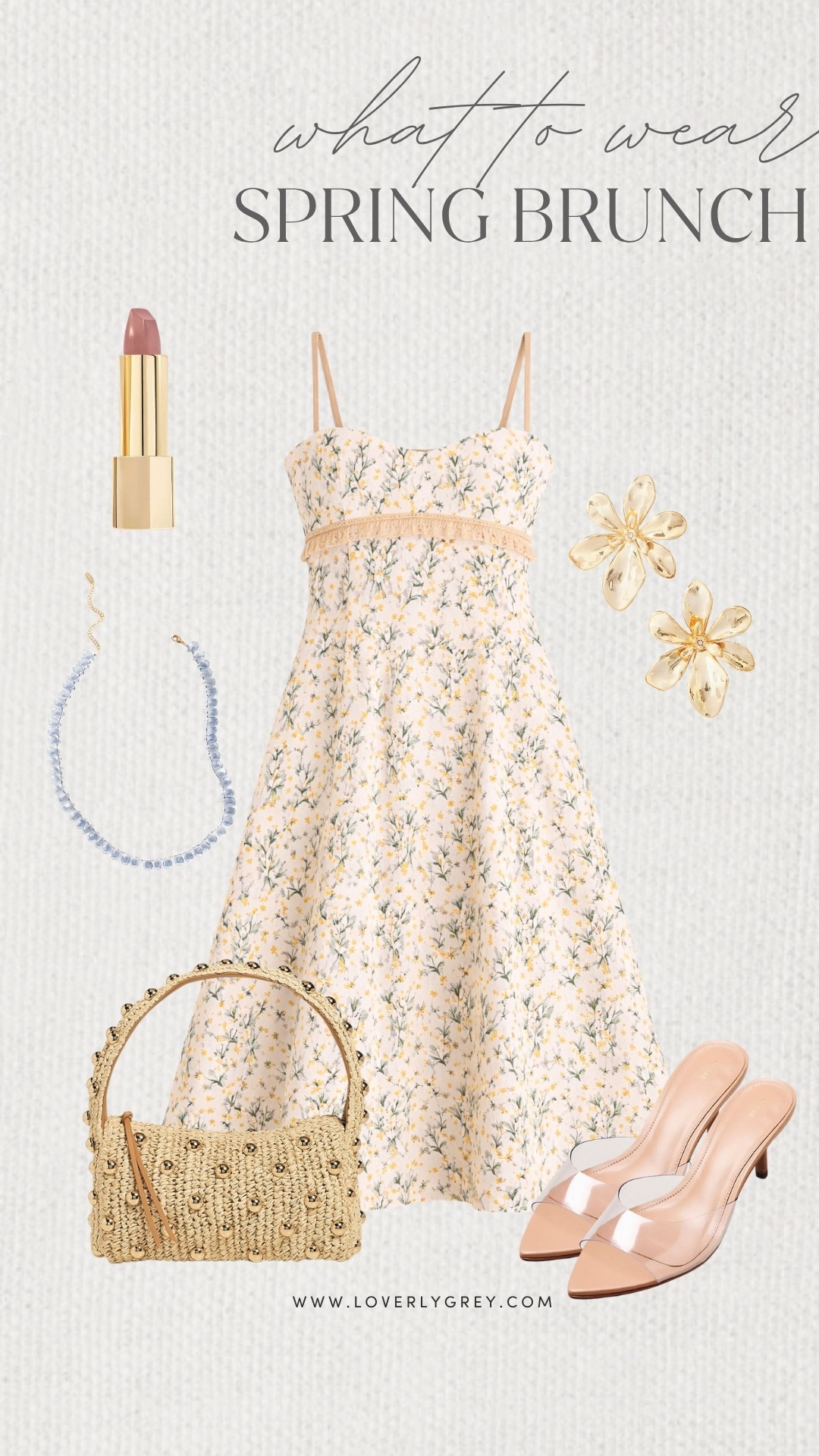 Loverly Grey, what to wear for a spring brunch outfit! This stunning floral dress from Tuckernuck is a must-have! Style the look with simple heels from Anthropologie, a gold embellished bag, and beaded necklace! Loverly Grey, what to wear, spring brunch

#LTKdayinmylife #LTKgrwm #LTKootd