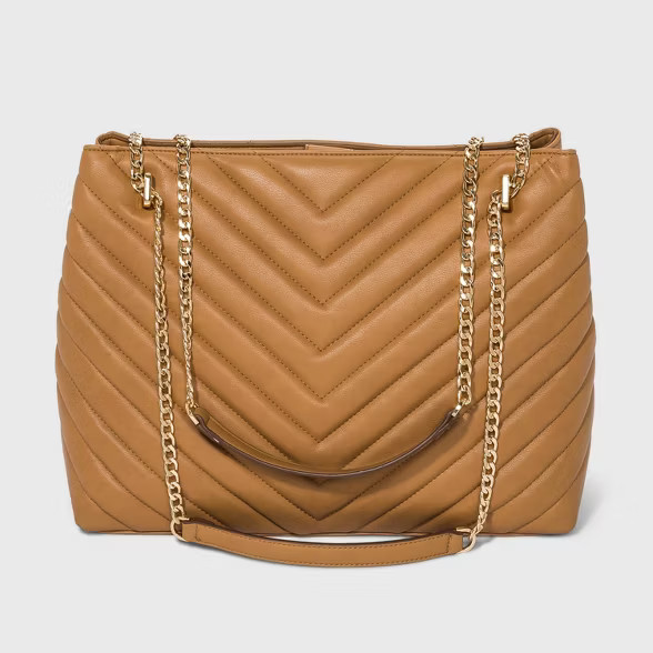 Quilted Chain Handle Magnetic Closure Tote Handbag - A New Day™ | Target