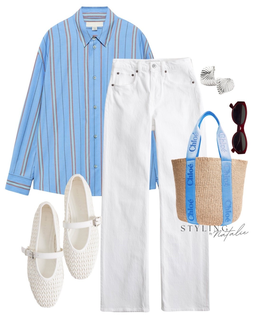 Stripe shirt and white jeans, Chloe tote bag and Mary Jane shoes, everyday look, casual chic, spring outfit, city break style, Zara, high street, Abercrombie, ballet flats.

#LTKspring #LTKuk #LTKsummer