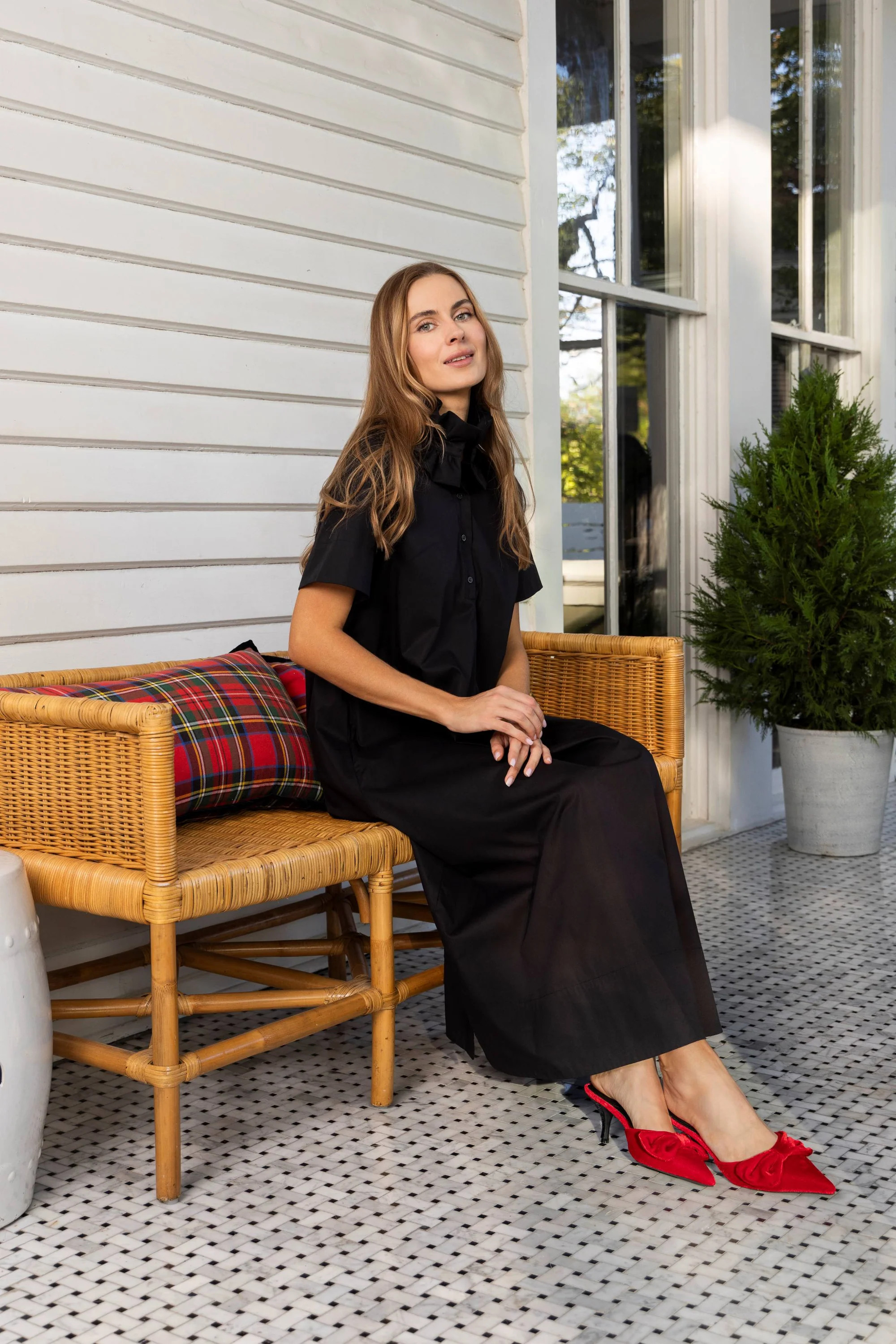 Weekender Ruffle Caftan - Midnight | Quiet Culture