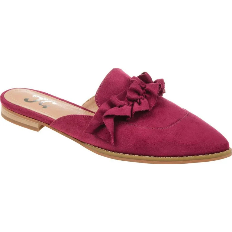 Women's Journee Collection Kessie Pointed Toe Mule Purple Microsuede Fabric 7.5 M | Walmart (US)