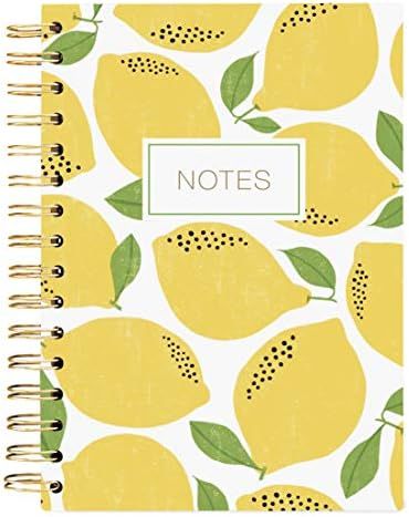 Graphique Hardbound Journal, Lemon Design – 160 Ruled Pages, "Notes" Quote Embellished in Gold ... | Amazon (US)