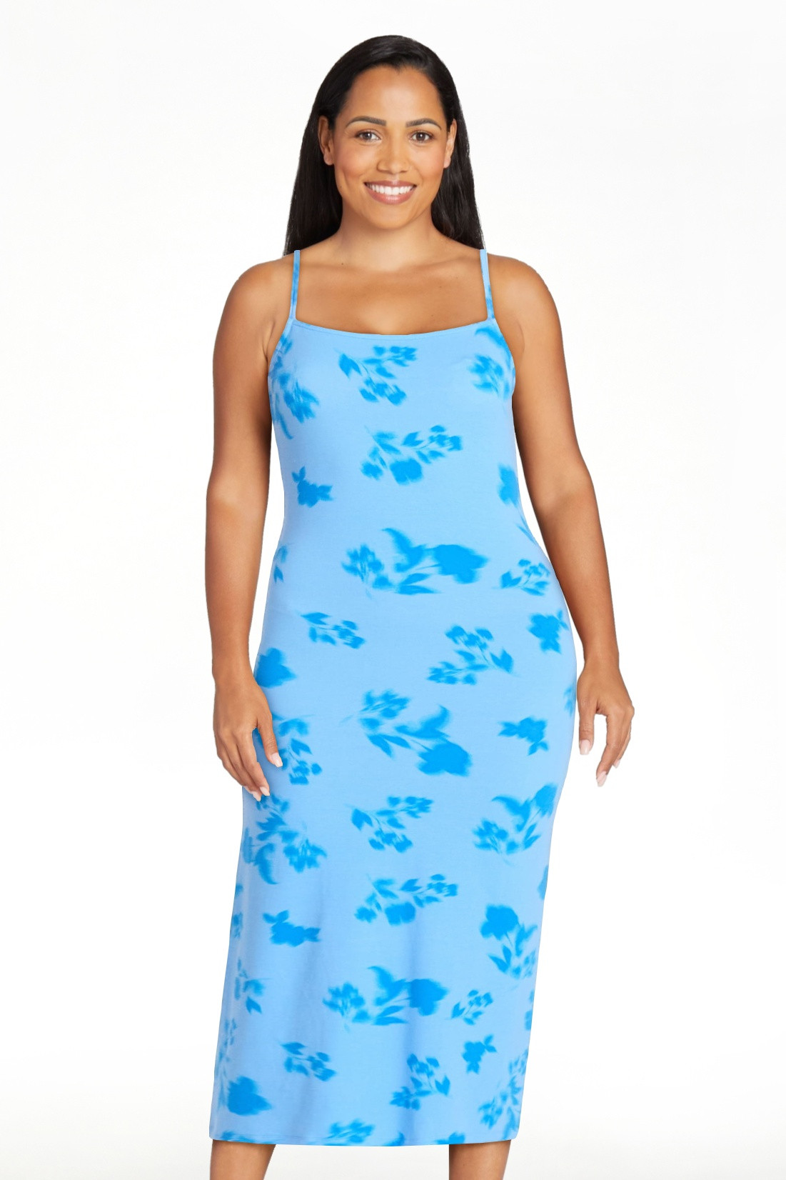 No Boundaries Sleeveless Square Neck Midi Dress, Women's & Women's Plus Sizes XXS-4X | Walmart (US)