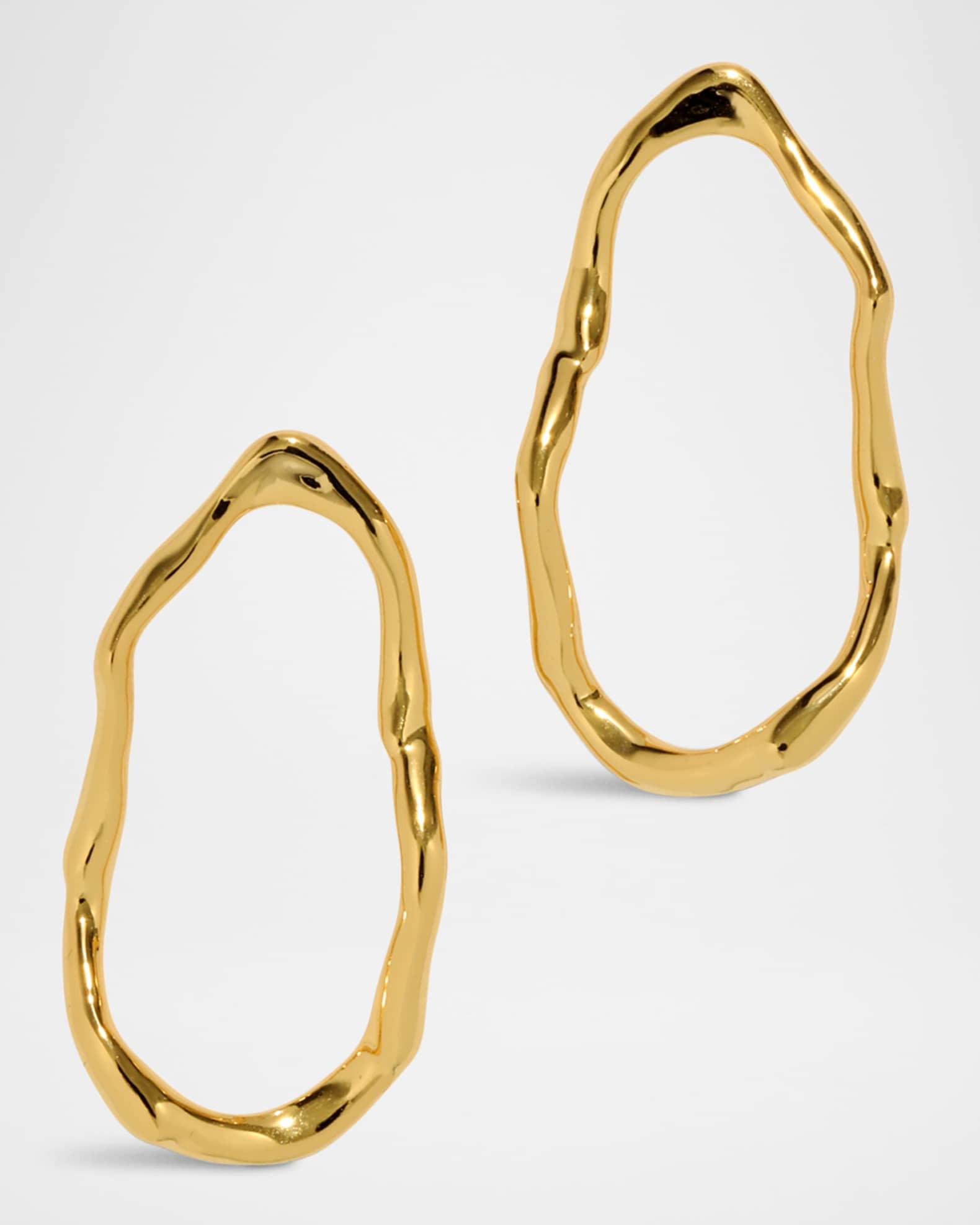 Brut Gold-Plated Open Oval Post Earrings | Neiman Marcus
