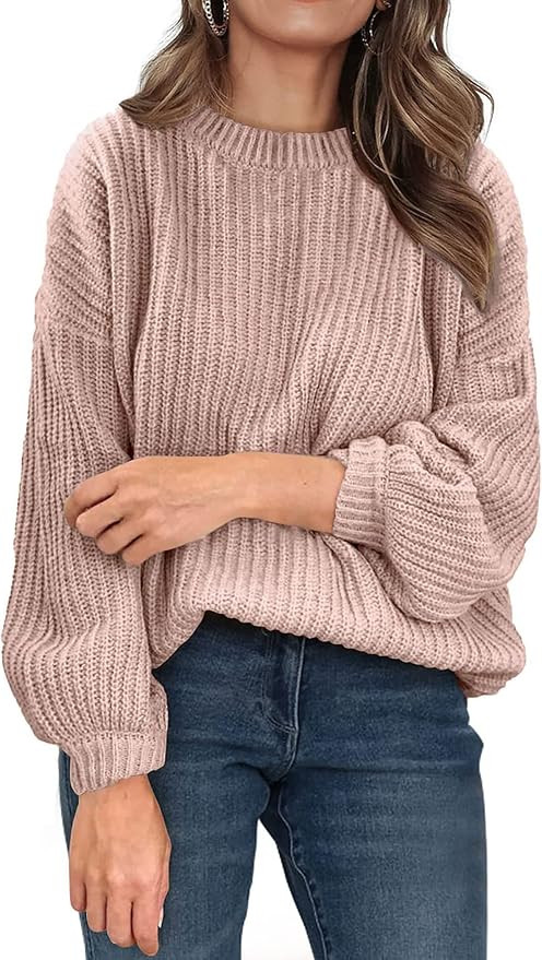 PRETTYGARDEN Women's Fashion Sweater Long Sleeve Casual Ribbed Knit Winter Clothes Pullover Sweat... | Amazon (US)