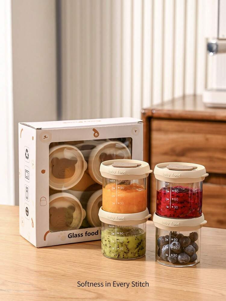Cozy Pixies 4-Piece Set Of Baby Feeding Accessories, Milk Powder Box And Packing Box, Cute Bear P... | SHEIN