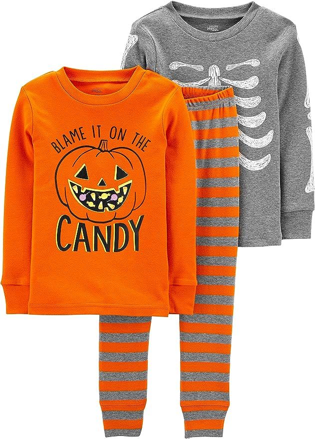 Simple Joys by Carter's Unisex Toddlers and Babies' 3-Piece Snug-Fit Cotton Halloween Pajama Set | Amazon (US)