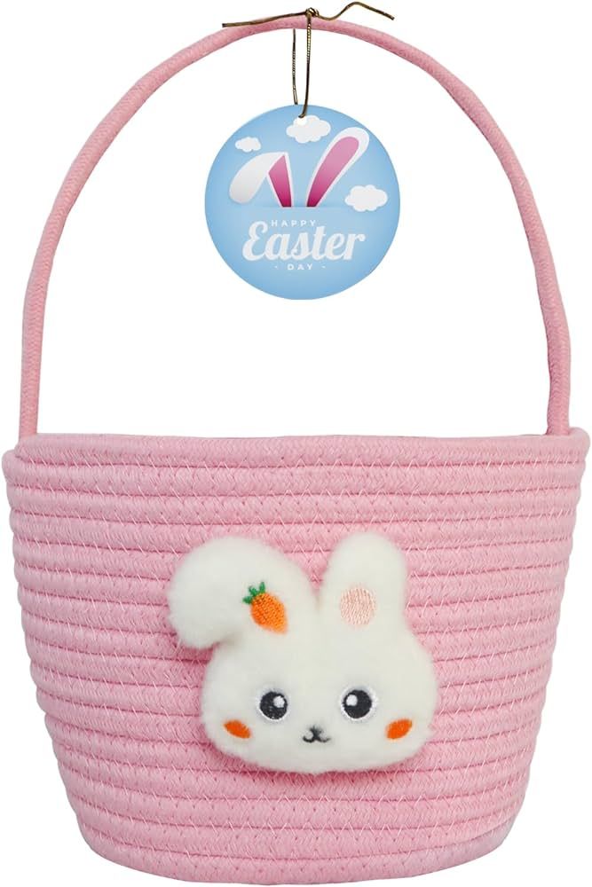 2024 New Easter Basket, Easter Baskets for Kids, Baby Easter Basket with Handle, Empty Bunny Egg ... | Amazon (US)