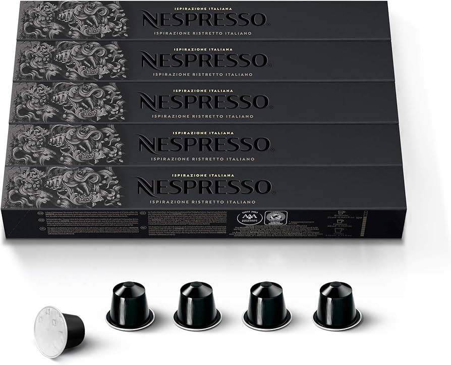 Nespresso Capsules Original Line, Ristretto Intenso, Dark Roast Coffee, 50 Count Coffee Pods | Amazon (US)
