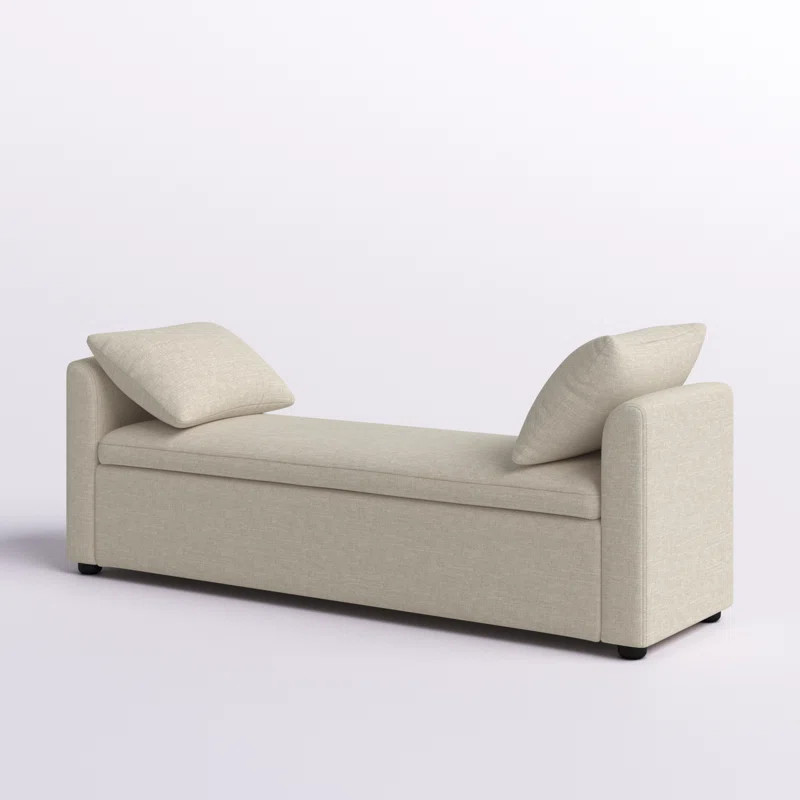 Aristides Modern 59.4" Wide Storage Bench with Two Pillows | Wayfair North America