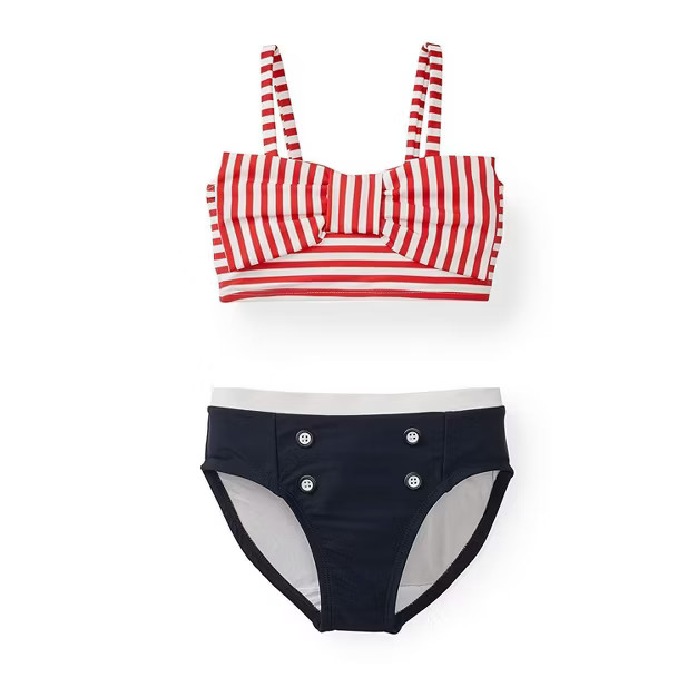 Hope & Henry Girls' Red and Blue Two Piece Swimsuit, Infant | Target